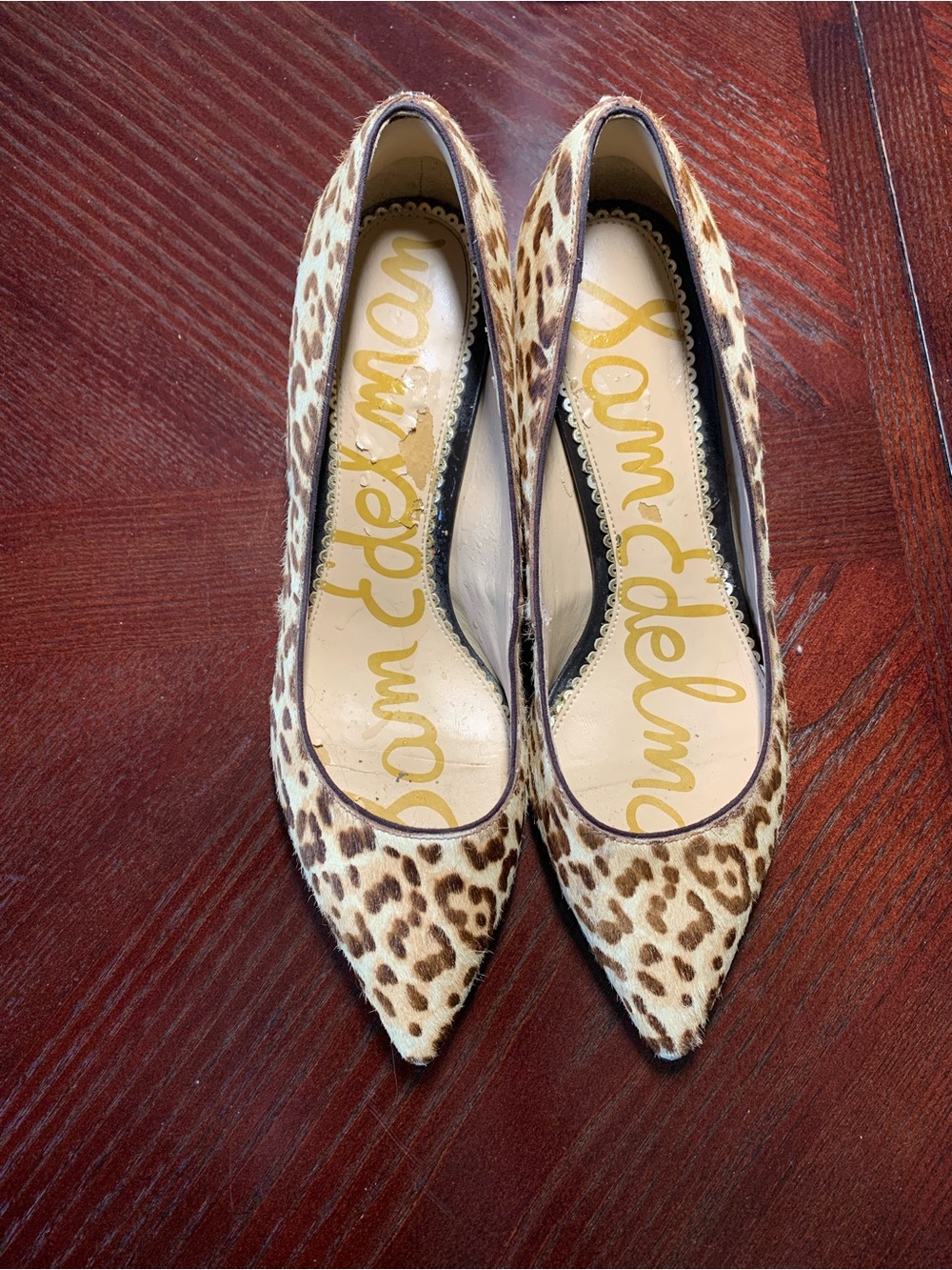 Sam Edelman Dori Kitten Leopard-Print Pointed Toe Heels